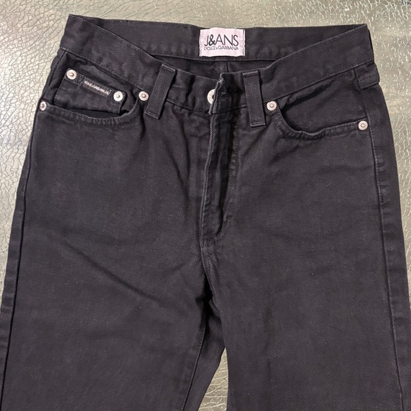 Dolce & Gabbana J&eans Ittierre Spa 90s High Waist Black Straight Leg - Picture 3 of 8